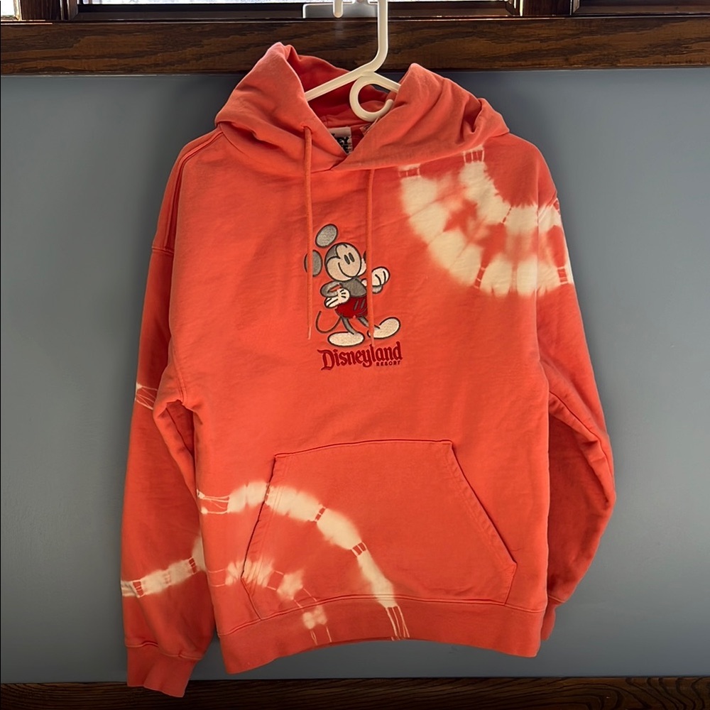 Disneyland Genuine Mousewear Mickey Mouse Orange Tie Dye Hoodie Sweatshirt